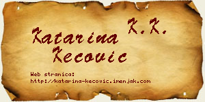 Katarina Kecović vizit kartica